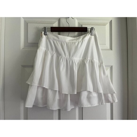 Emily McCarthy White Tiered Mini Skirt - Picture 2 of 4